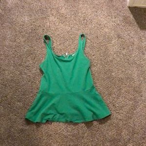Express green peplum tank